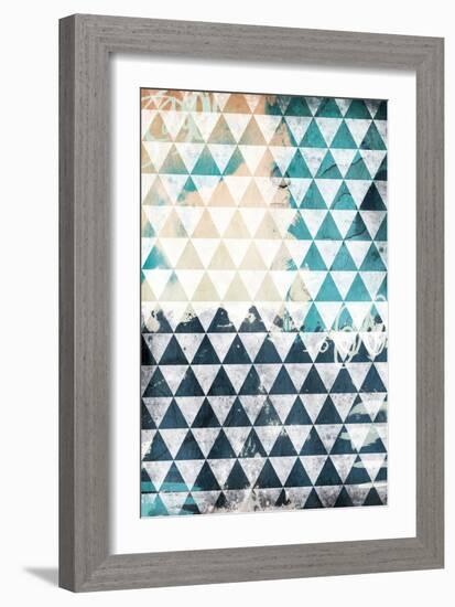 Steal Teal Triangles-Jace Grey-Framed Art Print