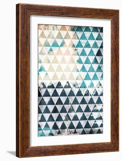 Steal Teal Triangles-Jace Grey-Framed Art Print