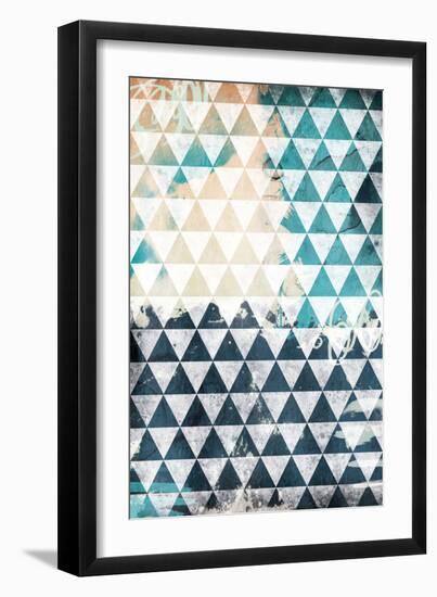 Steal Teal Triangles-Jace Grey-Framed Art Print