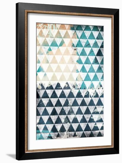 Steal Teal Triangles-Jace Grey-Framed Art Print