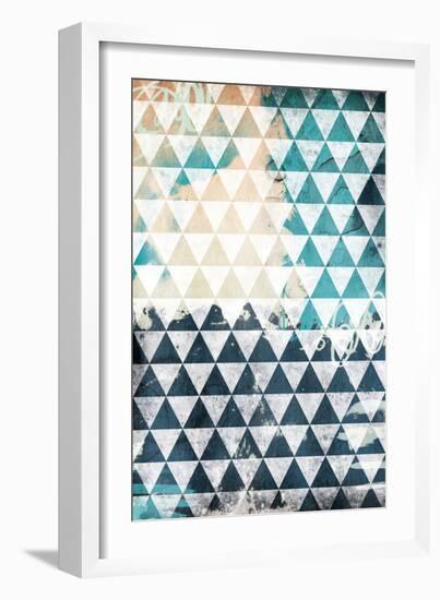 Steal Teal Triangles-Jace Grey-Framed Art Print