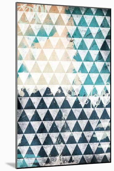 Steal Teal Triangles-Jace Grey-Mounted Art Print