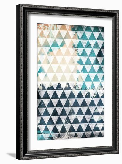 Steal Teal Triangles-Jace Grey-Framed Art Print