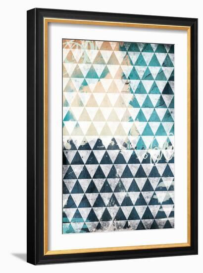 Steal Teal Triangles-Jace Grey-Framed Art Print