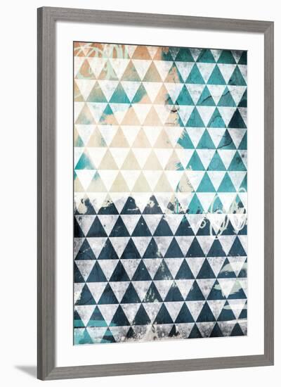 Steal Teal Triangles-Jace Grey-Framed Art Print