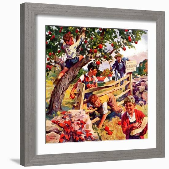 "Stealing Apples,"October 1, 1937-William Meade Prince-Framed Giclee Print