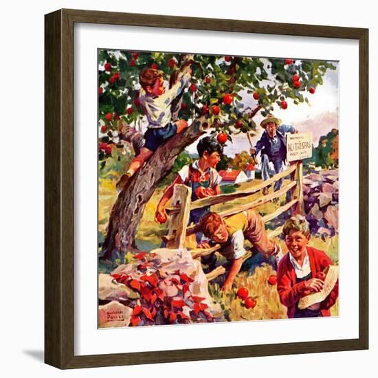 "Stealing Apples,"October 1, 1937-William Meade Prince-Framed Giclee Print