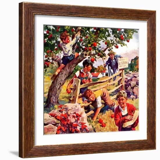 "Stealing Apples,"October 1, 1937-William Meade Prince-Framed Giclee Print