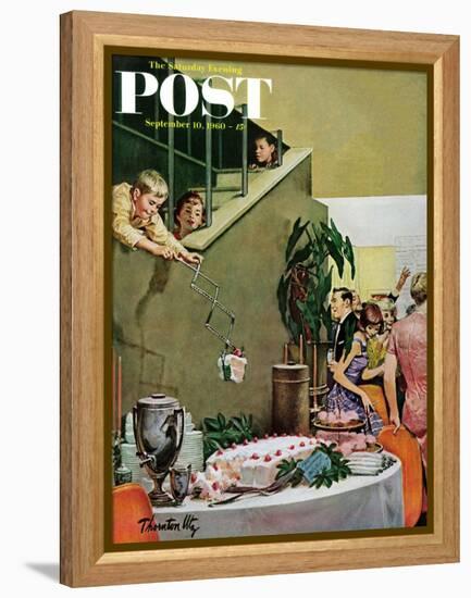 "Stealing Cake at Grownups Party," Saturday Evening Post Cover, September 10, 1960-Thornton Utz-Framed Premier Image Canvas