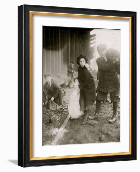 Stealing Coal-Lewis Wickes Hine-Framed Photo