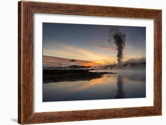 Steam and Foggy Landscape by Power Plant, Lake Myvatn Area, Northern Iceland-Ragnar Th Sigurdsson-Framed Photographic Print