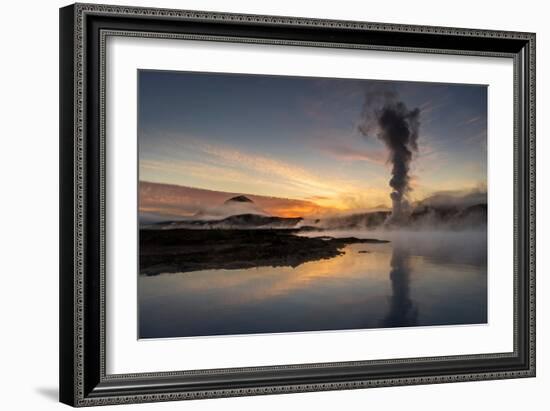 Steam and Foggy Landscape by Power Plant, Lake Myvatn Area, Northern Iceland-Ragnar Th Sigurdsson-Framed Photographic Print
