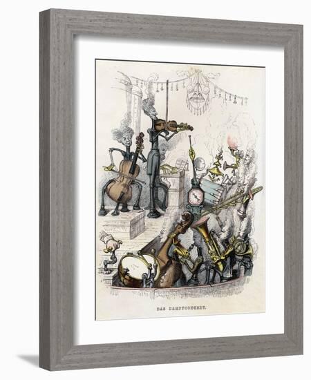 Steam Concert, 1844-Jean-Jacques Grandville-Framed Giclee Print