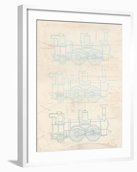 Steam Engine Blueprint-The Vintage Collection-Framed Giclee Print