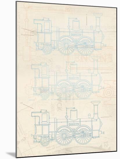 Steam Engine Blueprint-The Vintage Collection-Mounted Giclee Print