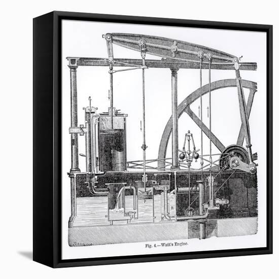 Steam Engine Designed by James Watt, by Bonnafoux-null-Framed Premier Image Canvas