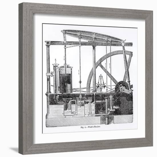 Steam Engine Designed by James Watt, by Bonnafoux-null-Framed Giclee Print