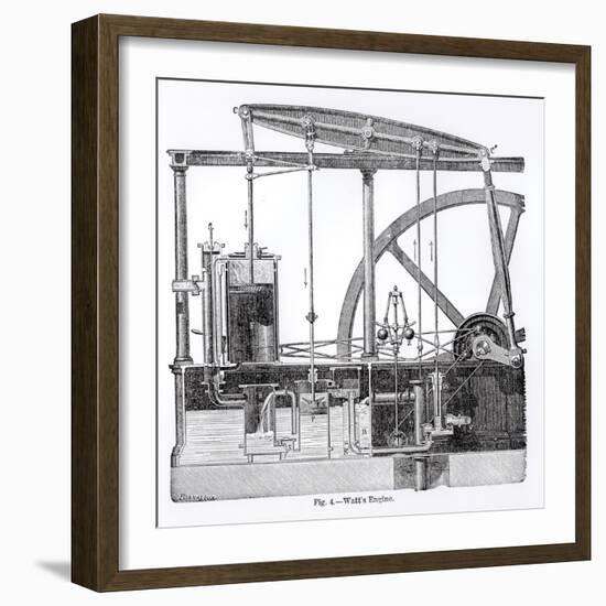 Steam Engine Designed by James Watt, by Bonnafoux-null-Framed Giclee Print