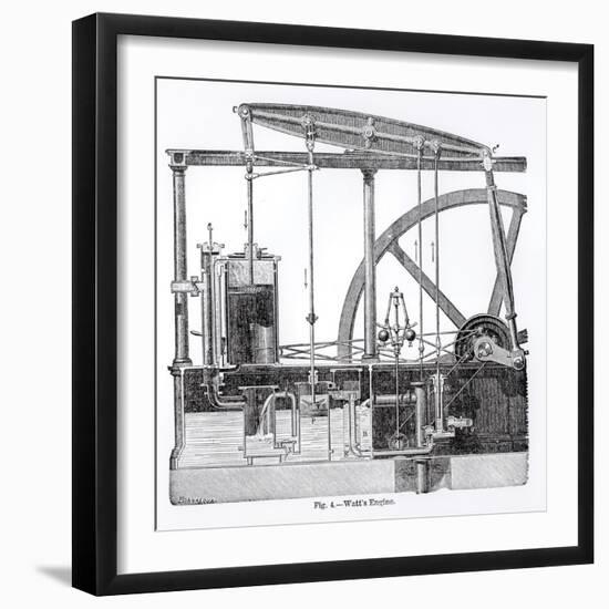 Steam Engine Designed by James Watt, by Bonnafoux-null-Framed Giclee Print