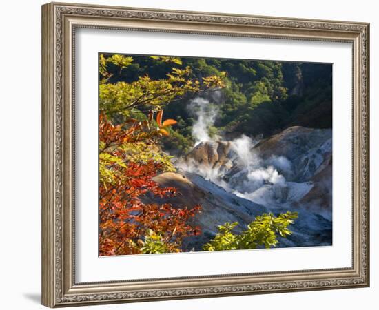 Steam Fumaroles, Jigokudani Geothermal Area, Noboribetsu Onsen, Shikotsu-Toya National Park, Japan-Tony Waltham-Framed Photographic Print