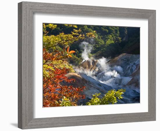 Steam Fumaroles, Jigokudani Geothermal Area, Noboribetsu Onsen, Shikotsu-Toya National Park, Japan-Tony Waltham-Framed Photographic Print