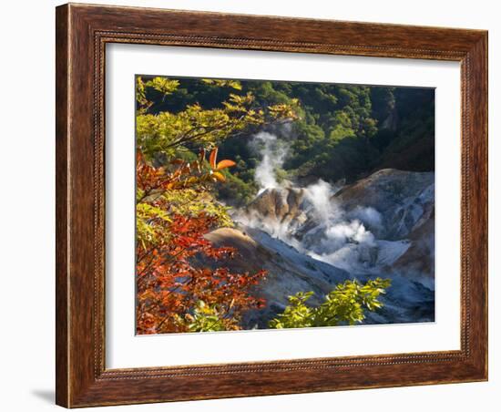 Steam Fumaroles, Jigokudani Geothermal Area, Noboribetsu Onsen, Shikotsu-Toya National Park, Japan-Tony Waltham-Framed Photographic Print