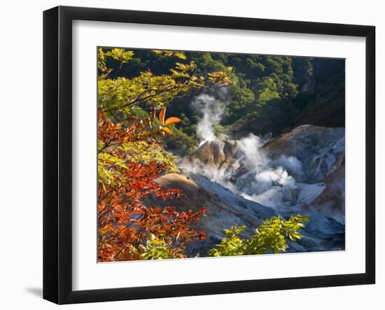 Steam Fumaroles, Jigokudani Geothermal Area, Noboribetsu Onsen, Shikotsu-Toya National Park, Japan-Tony Waltham-Framed Photographic Print