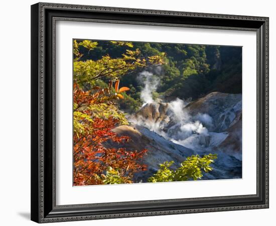 Steam Fumaroles, Jigokudani Geothermal Area, Noboribetsu Onsen, Shikotsu-Toya National Park, Japan-Tony Waltham-Framed Photographic Print