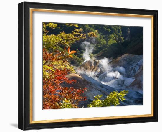 Steam Fumaroles, Jigokudani Geothermal Area, Noboribetsu Onsen, Shikotsu-Toya National Park, Japan-Tony Waltham-Framed Photographic Print