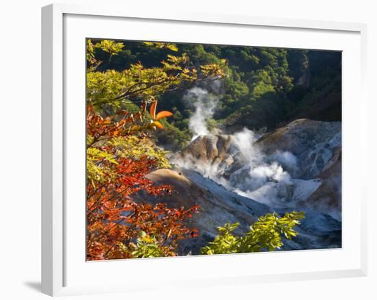 Steam Fumaroles, Jigokudani Geothermal Area, Noboribetsu Onsen, Shikotsu-Toya National Park, Japan-Tony Waltham-Framed Photographic Print