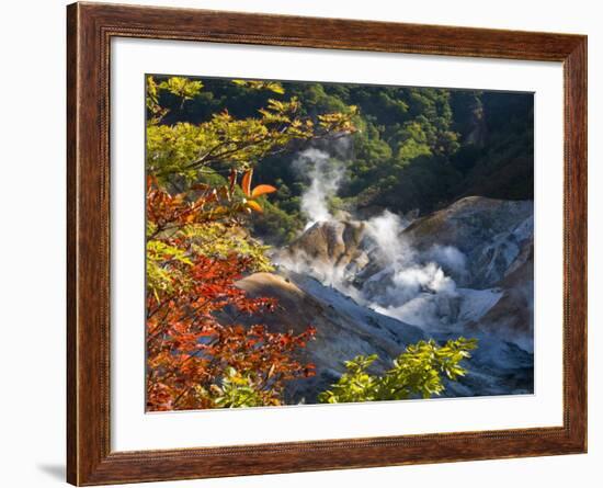 Steam Fumaroles, Jigokudani Geothermal Area, Noboribetsu Onsen, Shikotsu-Toya National Park, Japan-Tony Waltham-Framed Photographic Print