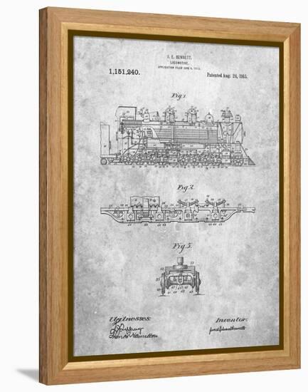 Steam Locomotive 1915 Patent-Cole Borders-Framed Stretched Canvas