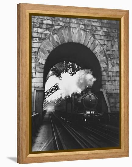 Steam Locomotive at Firth of Forth Bridge-null-Framed Premier Image Canvas