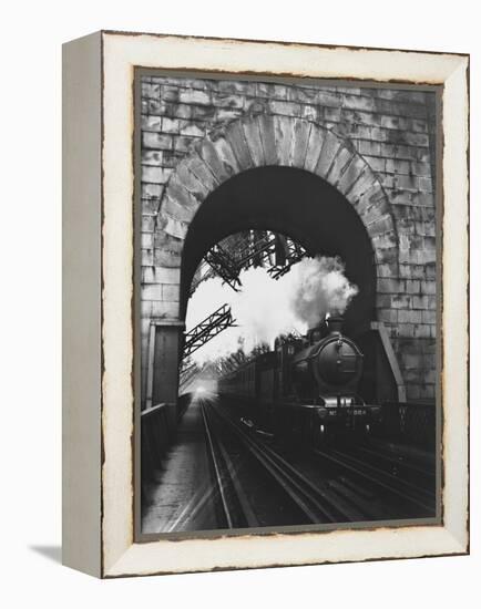 Steam Locomotive at Firth of Forth Bridge-null-Framed Premier Image Canvas