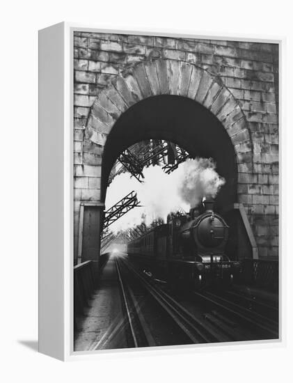 Steam Locomotive at Firth of Forth Bridge-null-Framed Premier Image Canvas