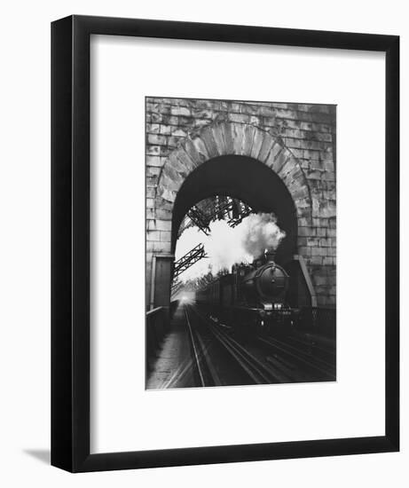 Steam Locomotive at Firth of Forth Bridge-null-Framed Photographic Print