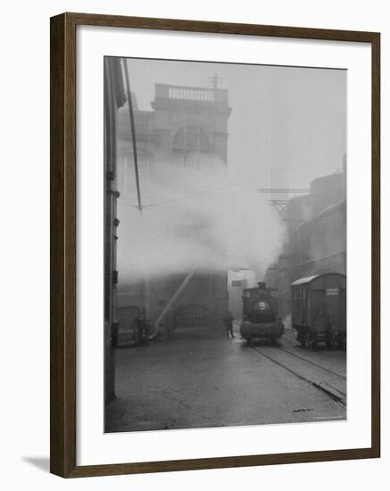 Steam Locomotive in Factory Yard-Emil Otto Hoppé-Framed Photographic Print