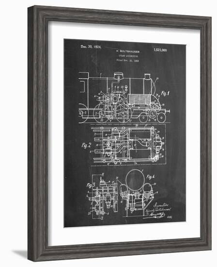 Steam Locomotive Patent-null-Framed Art Print