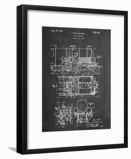 Steam Locomotive Patent-null-Framed Art Print