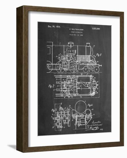 Steam Locomotive Patent-null-Framed Art Print