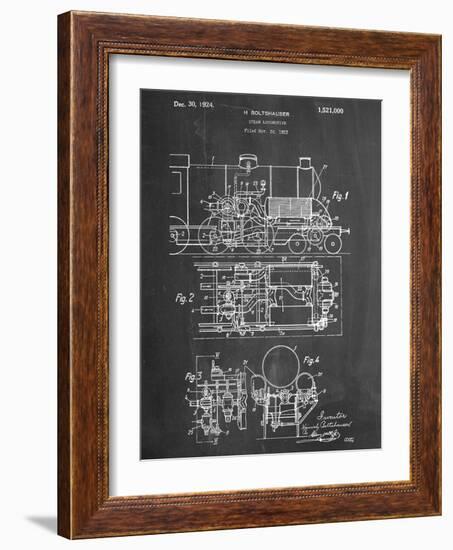 Steam Locomotive Patent-null-Framed Art Print