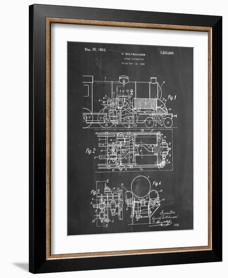 Steam Locomotive Patent-null-Framed Art Print