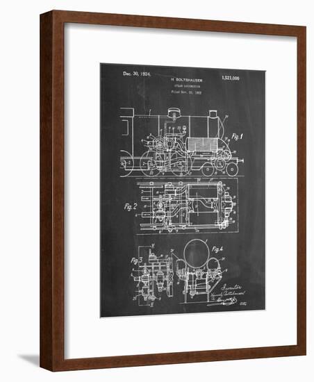 Steam Locomotive Patent-null-Framed Art Print