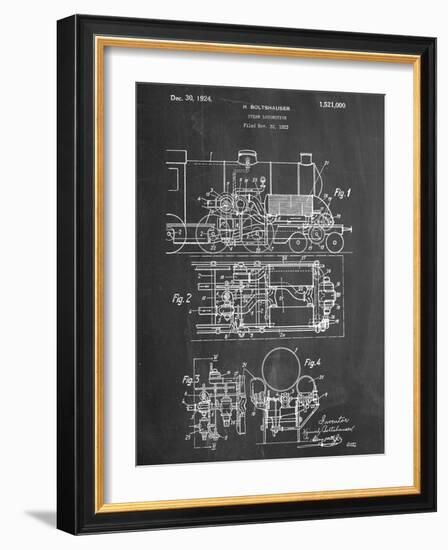 Steam Locomotive Patent-null-Framed Art Print