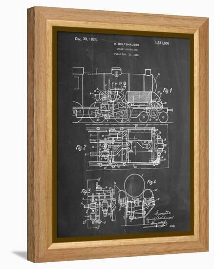 Steam Locomotive Patent-null-Framed Stretched Canvas