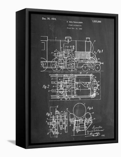 Steam Locomotive Patent-null-Framed Stretched Canvas
