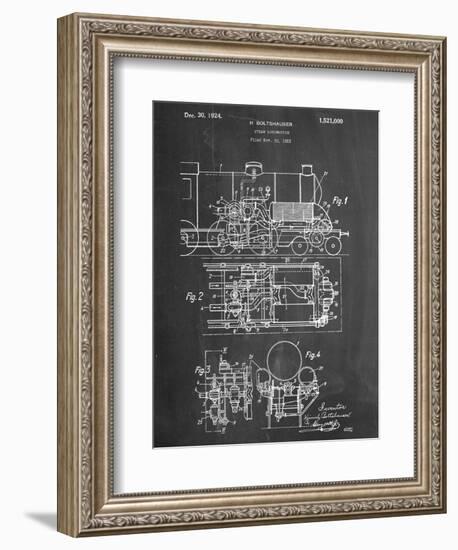 Steam Locomotive Patent-null-Framed Art Print