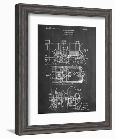 Steam Locomotive Patent-null-Framed Art Print