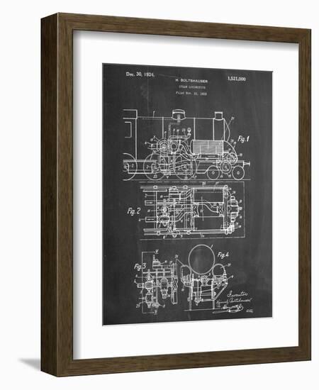 Steam Locomotive Patent-null-Framed Art Print