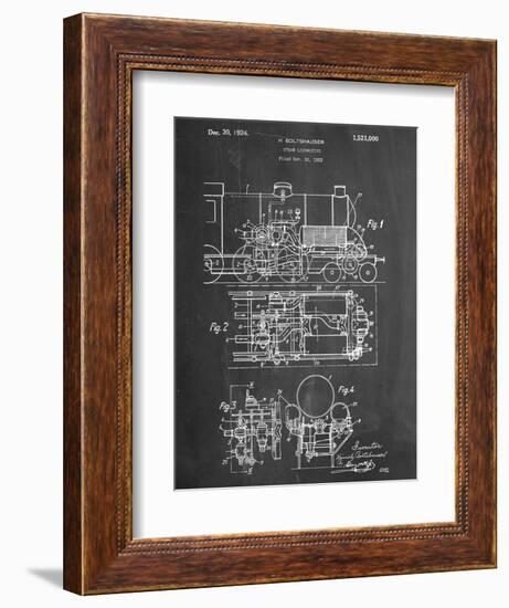 Steam Locomotive Patent-null-Framed Art Print